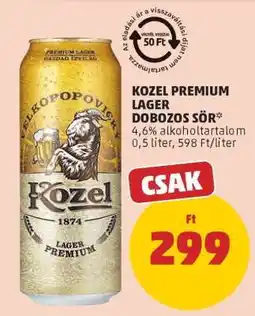 PENNY Kozel Premium Lager Dobozos Sör ajánlat
