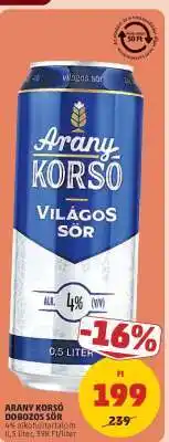 PENNY Arany Korsó Dobozos Sör ajánlat