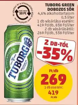 PENNY Tuborg Green dobozos sör ajánlat