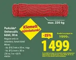 Lidl PARKSIDE Univerzális kötél, 30 m ajánlat