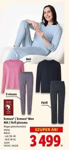 Lidl esmara / esmara MEN Női / férfi pizsama ajánlat