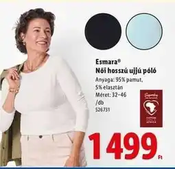 Lidl ESMARA Női hosszú ujjú póló ajánlat