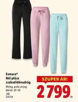 Lidl esmara Női plüss szabadidőnadrág ajánlat