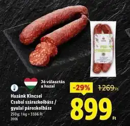 Lidl HAZÁNK KINCSEI Csabai szárazkolbász / Gyulai pároskolbász ajánlat