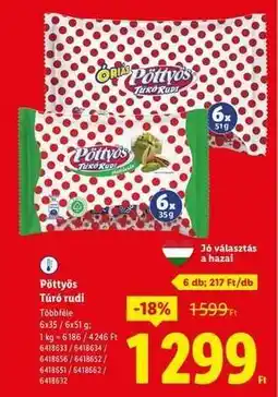 Lidl PÖTTYÖS Túró Rudi ajánlat