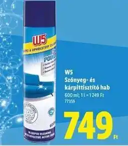 Lidl W5 Szőnyeg- és kárpittisztító hab ajánlat