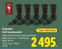 Lidl PARKSIDE Férfi munkazokni ajánlat