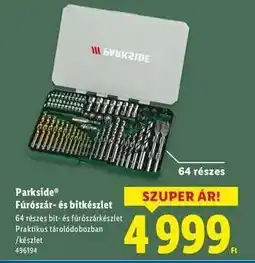 Lidl Parkside Fúrószár- és bitkészlet ajánlat