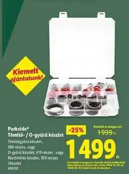 Lidl PARKSIDE Tömítő- / O-gyűrű készlet ajánlat