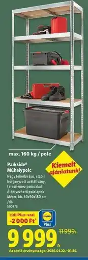 Lidl PARKSIDE Műhelypolc ajánlat