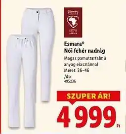 Lidl Esmara Női fehér nadrág ajánlat