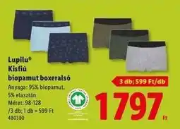 Lidl Lupilu Kisfiú biopamut boxeralsó ajánlat