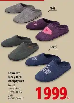 Lidl Esmara Női / férfi házipapucs ajánlat