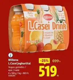 Lidl MILBONA L.Casei joghurtital ajánlat