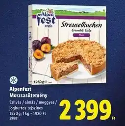 Lidl Alpenfest Morzsasütemény ajánlat