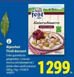 Lidl Alpenfest Tiroli desszert ajánlat