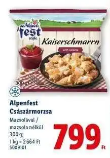 Lidl ALPENFEST Császármorzsa ajánlat