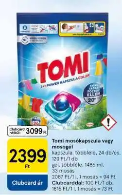 Tesco Tomi mosókapszula vagy mosógél ajánlat