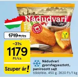 Tesco Nádudvari gyorsfagyasztott, panírozott sajt ajánlat