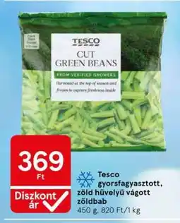 Tesco Tesco gyorsfagyasztott, zöld hüvelyű vágott zöldbab ajánlat