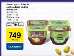 Tesco Danette pisztácia- és csokoládéízű puding multipack ajánlat