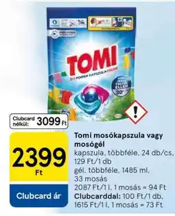 Tesco Tomi mosókapszula vagy mosógél ajánlat