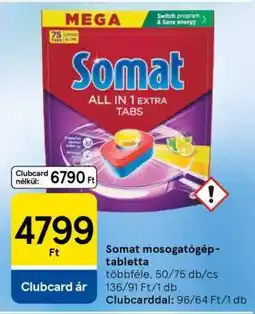Tesco Somat Mosogatógép Tabletta ajánlat
