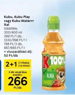 Tesco Kubu, Kubu Play vagy Kubu Waterr ital ajánlat
