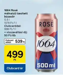 Tesco 1664 Rosé málnaízű ízesített búzasör ajánlat
