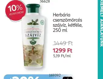 Herbária cserszömörcés szájvíz