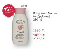 Rossmann Babydream Mamas testápol olaj ajánlat