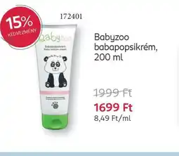 Rossmann Babyzoo babapopsikrém ajánlat