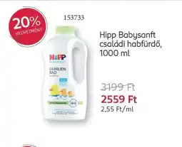 Rossmann Hipp Babysanft családi habfürdő ajánlat