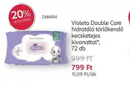 Rossmann Violeta Double Care hidrátál törlőkendő ajánlat