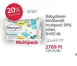 Rossmann Babydream törlőkendő multipack ajánlat