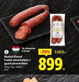 Lidl Hazánk Kincsei kolbász ajánlat