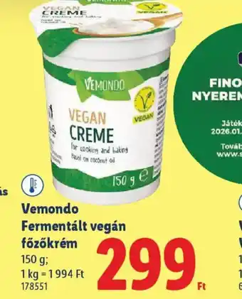 Lidl Vemondo Fermentált vegán főzőkrém ajánlat