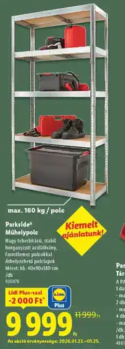 Lidl PARKSIDE Műhelypolc ajánlat
