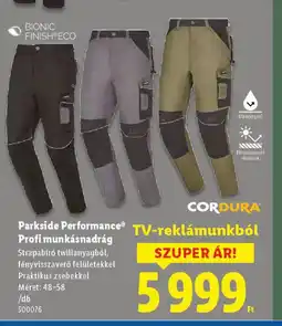 Lidl PARKSIDE Performance munkásnadrág ajánlat