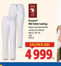 Lidl Esmara Női fehér nadrág ajánlat