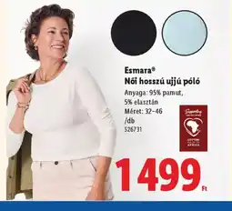 Lidl Esmara Női hosszú ujjú pl ajánlat