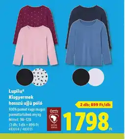 Lidl Lupilu Kisgyermek hosszú ujjú pl ajánlat