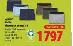 Lidl Lupilu Kisfiú boxerals ajánlat