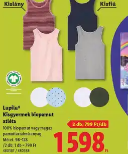 Lidl Lupilu Kisgyermek biopamut atléta ajánlat