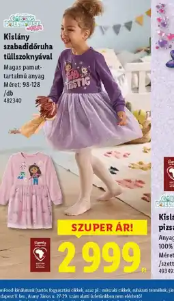 Lidl Kislány szabadidőruha tüllszoknyával ajánlat