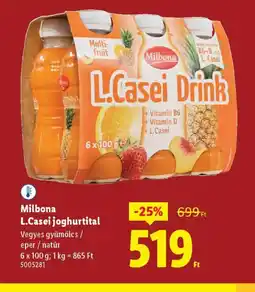 Lidl Milbona L.Casei joghurtital ajánlat