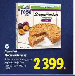 Lidl Alpenfest Morzsasütemény ajánlat