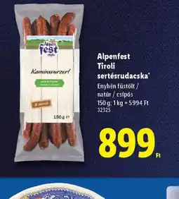 Lidl Alpenfest Tiroli sertésrudacska ajánlat