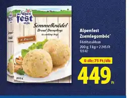 Lidl Alpenfest Zsemlegombc ajánlat