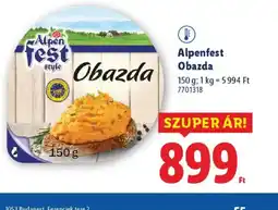 Lidl Alpenfest Obazda ajánlat
